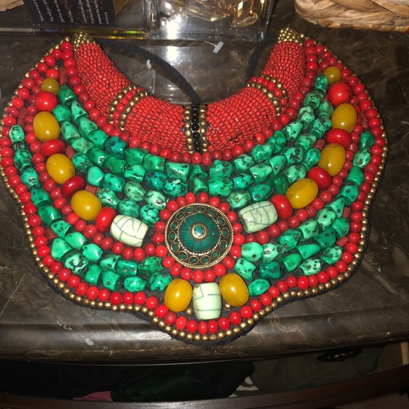 Beautiful Beaded African Necklace - Never Worn - Picture 2 of 2